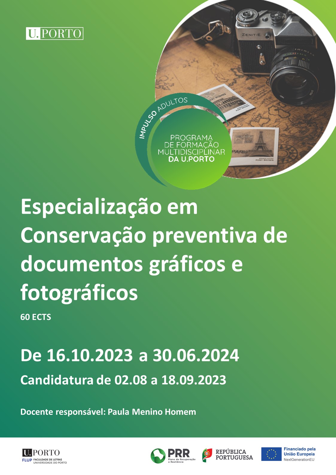 Curso de Especialização em Conservação preventiva de documentos gráficos e fotográficos
