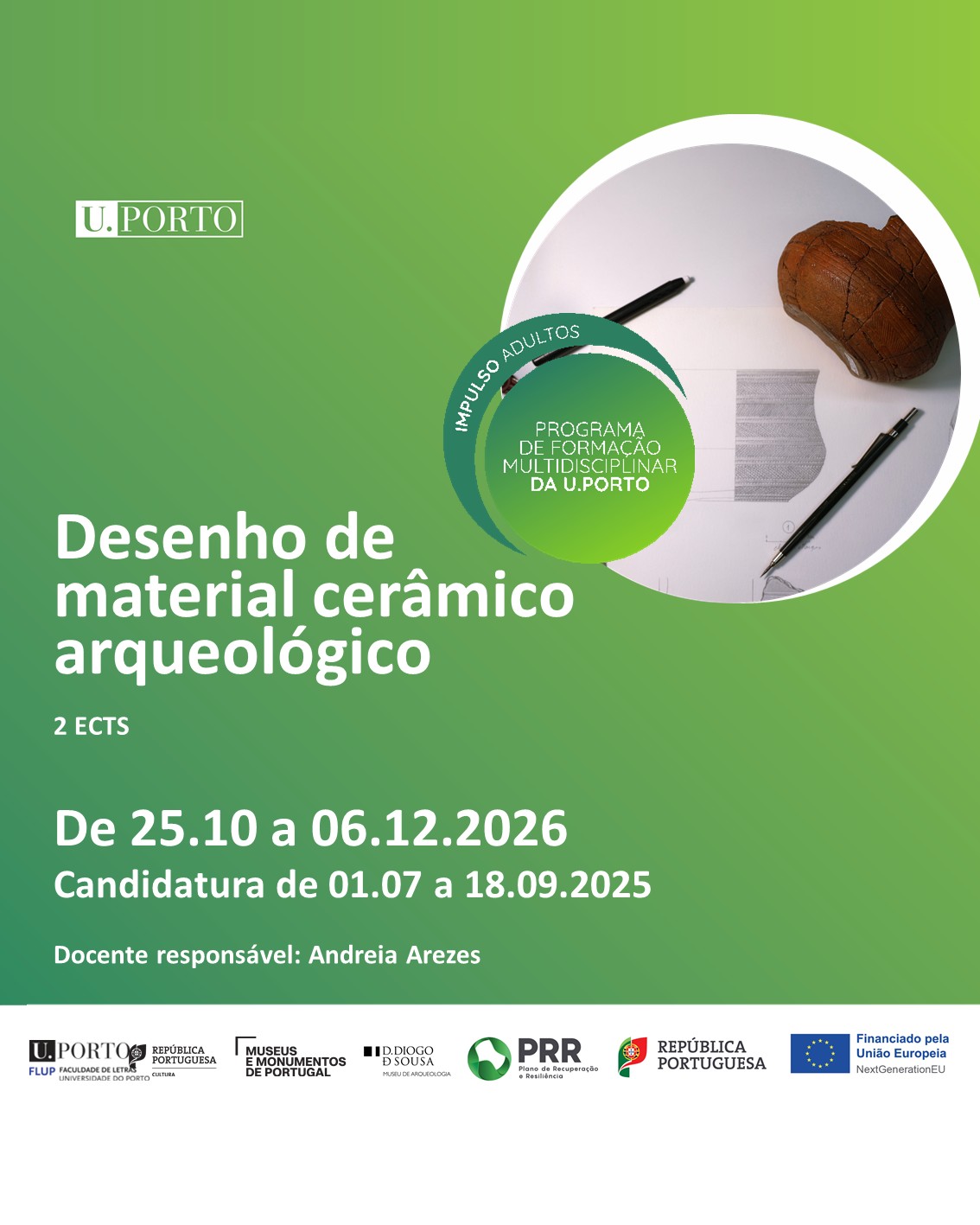 Desenho de material cerâmico arqueológico